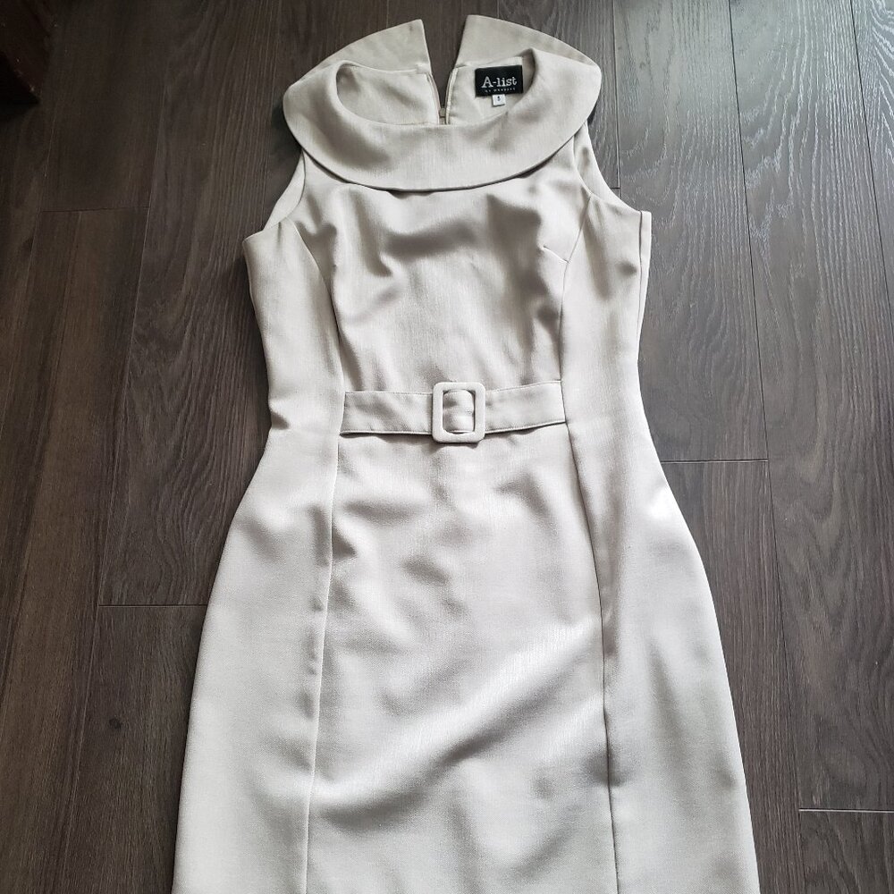 A List BusinessTan Colored Casual above knee 1 piece dress - Size 5